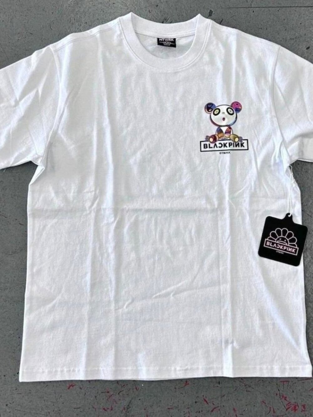 WHITE BLACKPINK Unisex X Takashi Murakami Signature Panda T-Shirt. - Picture 2 of 5